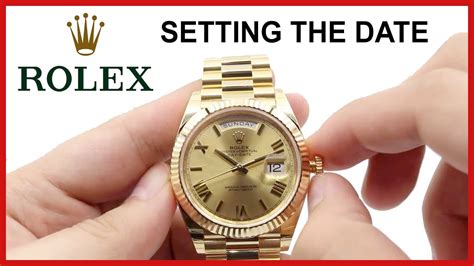 how to set day date rolex|Rolex watch time setting.